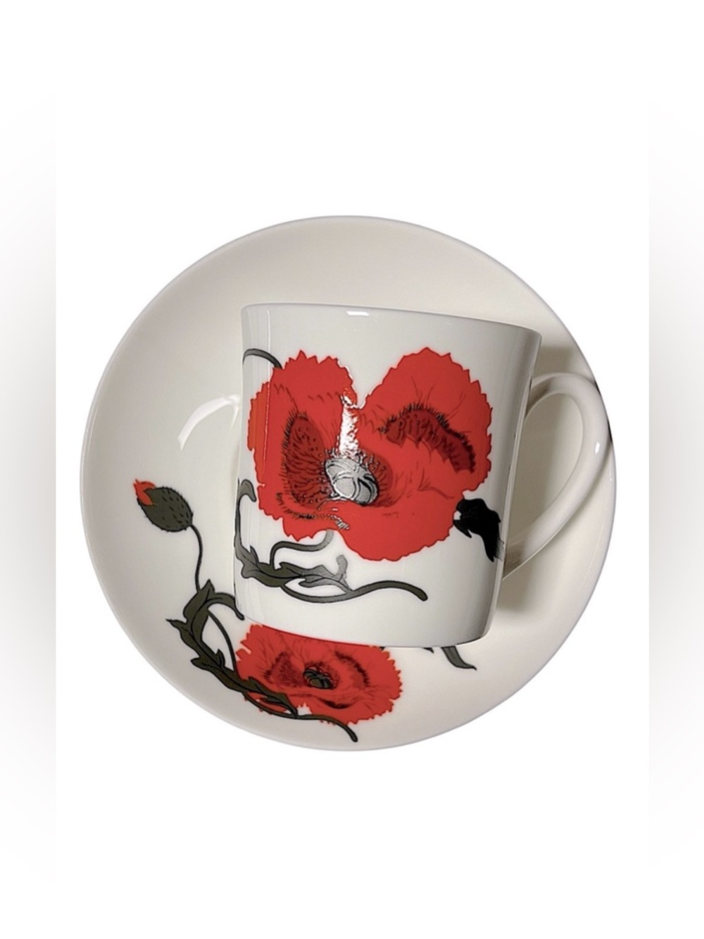Wedgwood • Vintage Cornpoppy Cup & Saucer Set Bone China, Susie Cooper Design